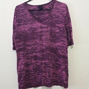 Sledge‎ USA Women's Purple Vneck Tee Shirt Cotton Blend Size XL